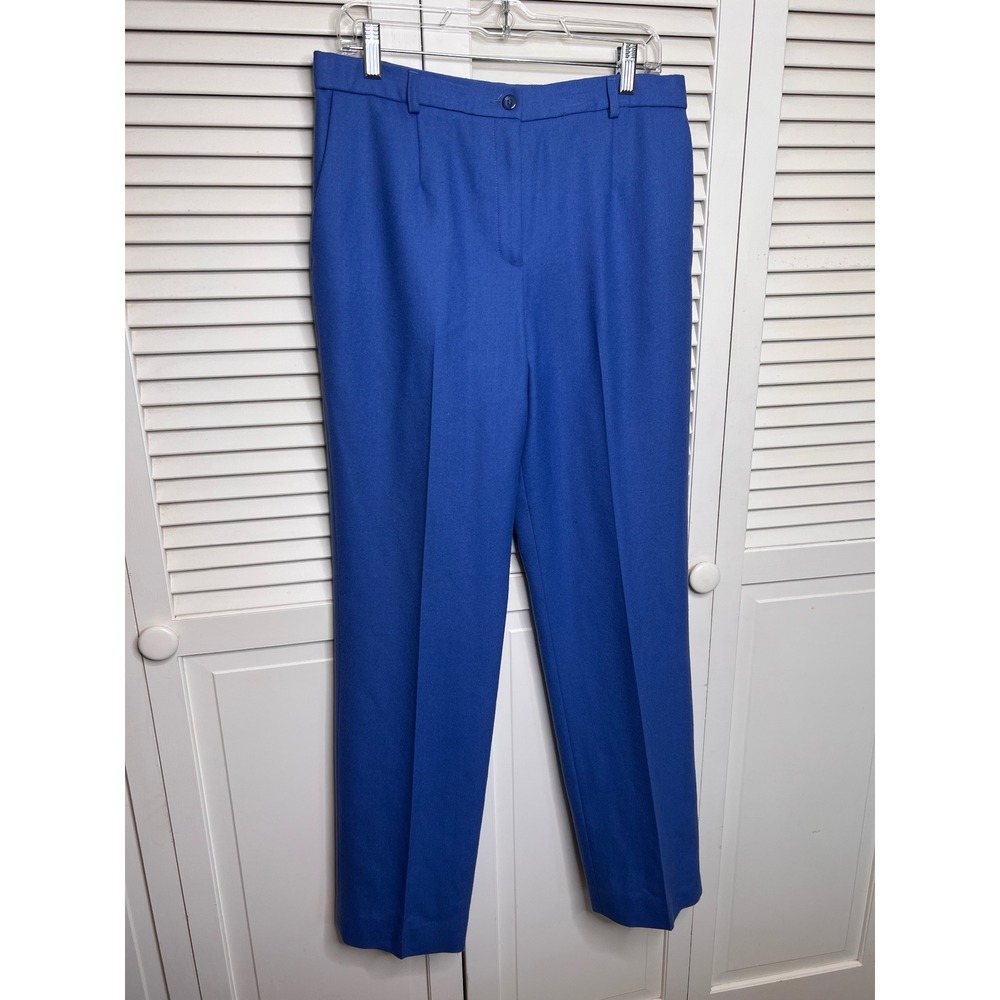 Pendleton Wool Vintage Trousers Women's 10 Cobalt Blue Pleated Straight Leg